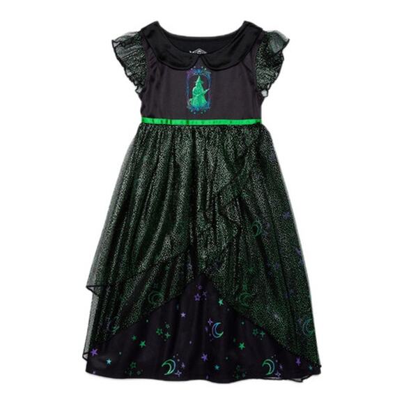 Wicked's Elphaba Toddler Girls 3T Black Green Tulle Fantasy Night Gown - Picture 1 of 10